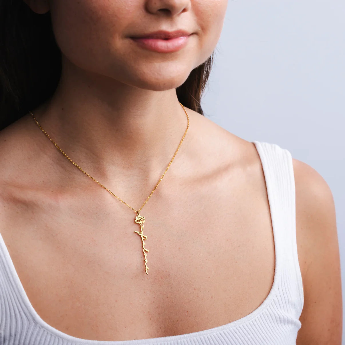 Collana Personalizzata con Nome e Fiore di Nascita