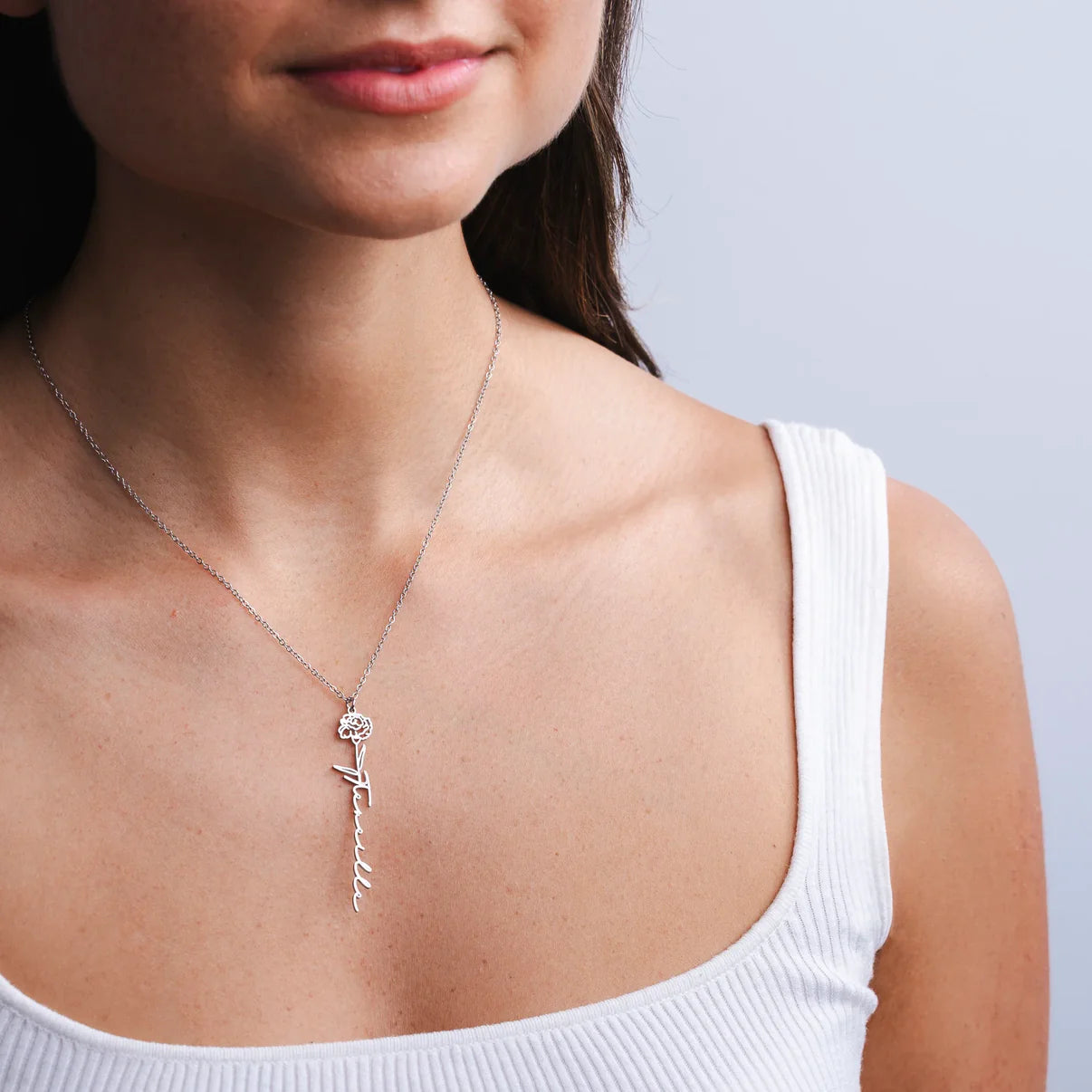 Collana Personalizzata con Nome e Fiore di Nascita