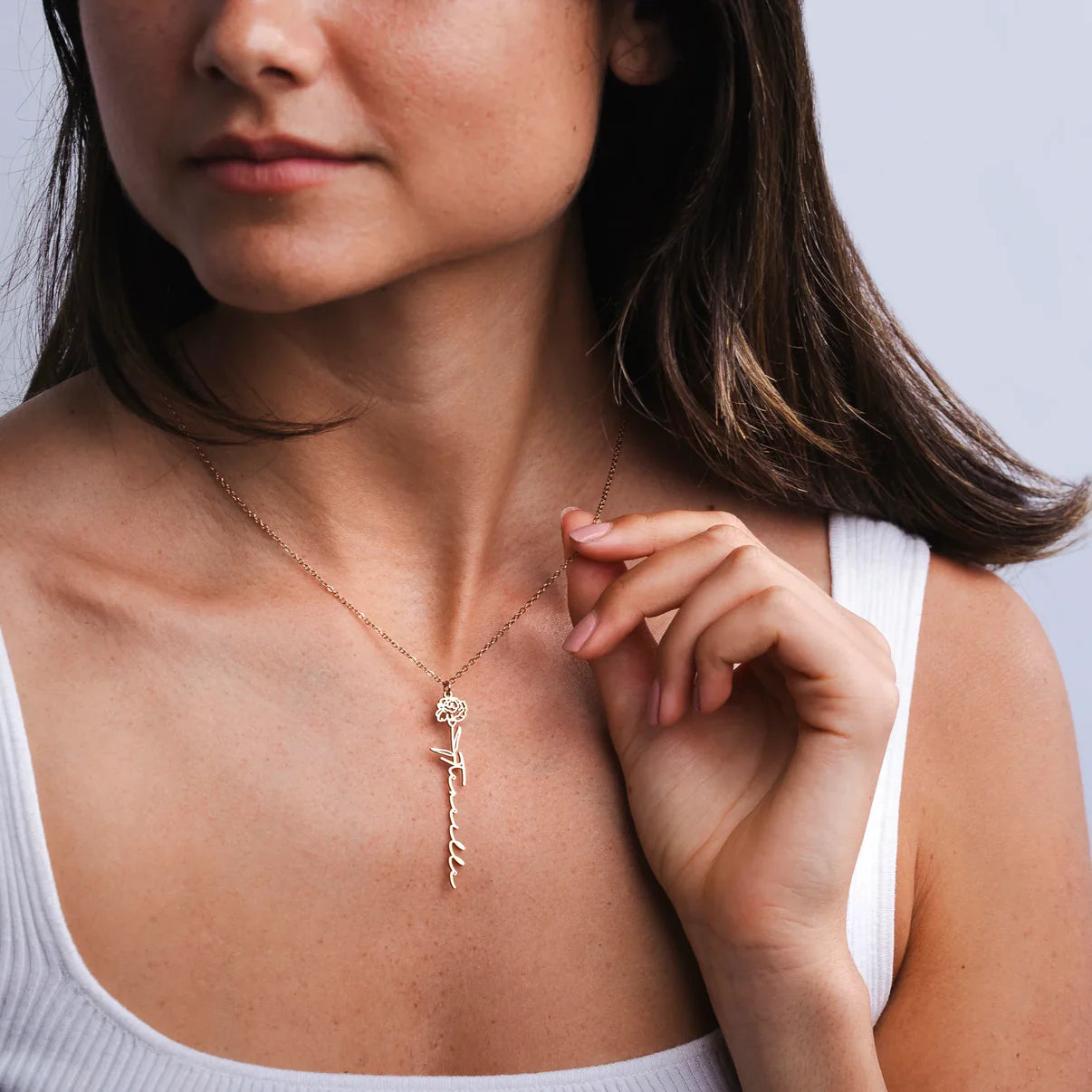 Collana Personalizzata con Nome e Fiore di Nascita