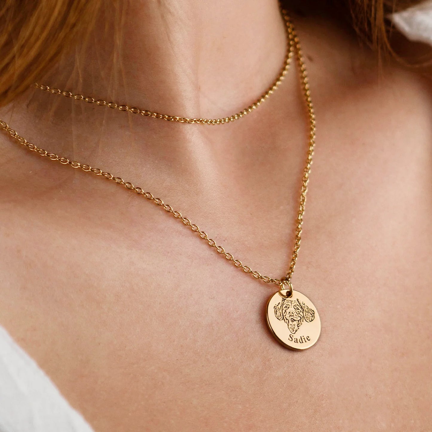 Collana personalizzata con il volto dell'animale domestico