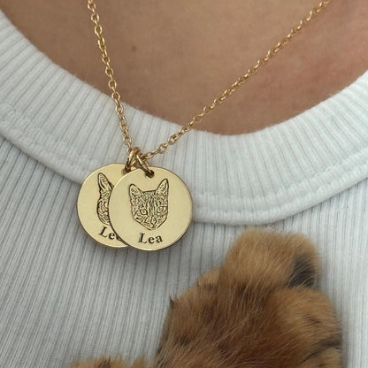 Collana personalizzata con il volto dell'animale domestico